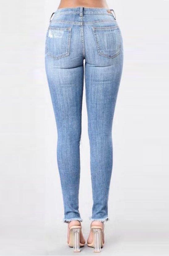 SZ60104 Denim Destroyed Skinny Jeans